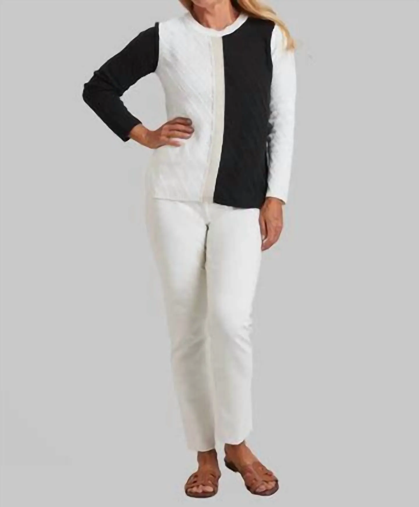 2 Tone Sweater In Multi