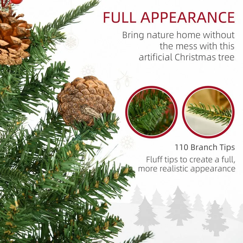 2x 3 Foot Berries & Cones Christmas Tree Artificial - Ornament 110 Tips