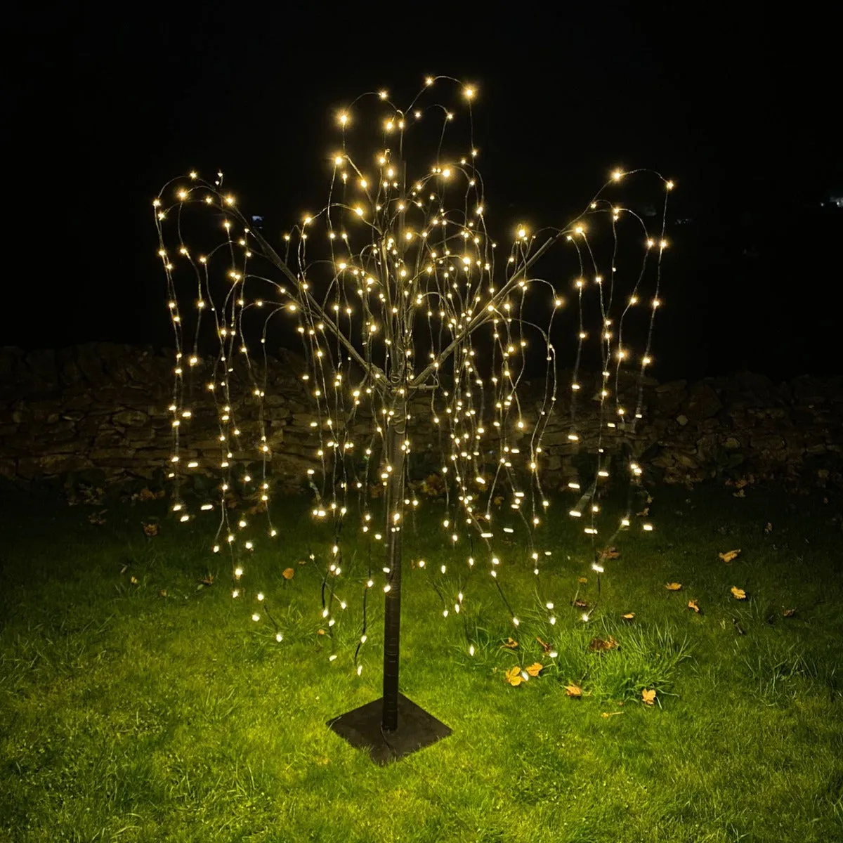 3ft Willow Christmas Tree Light Feature Black with LED Lights Warm White