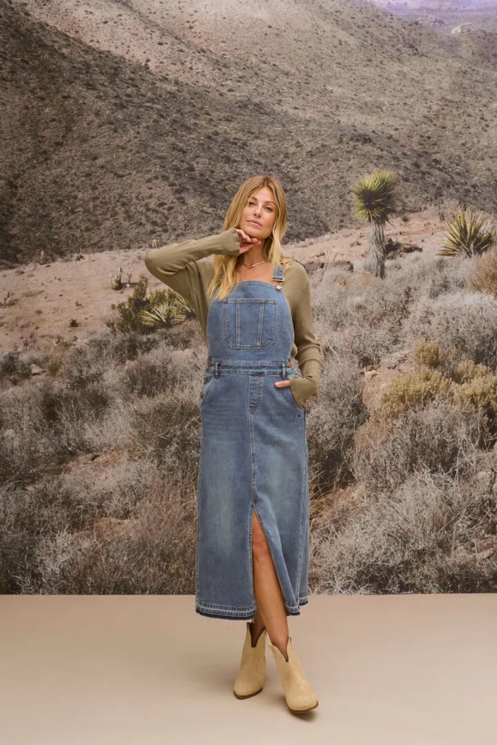 Afia Denim Overall Skirt