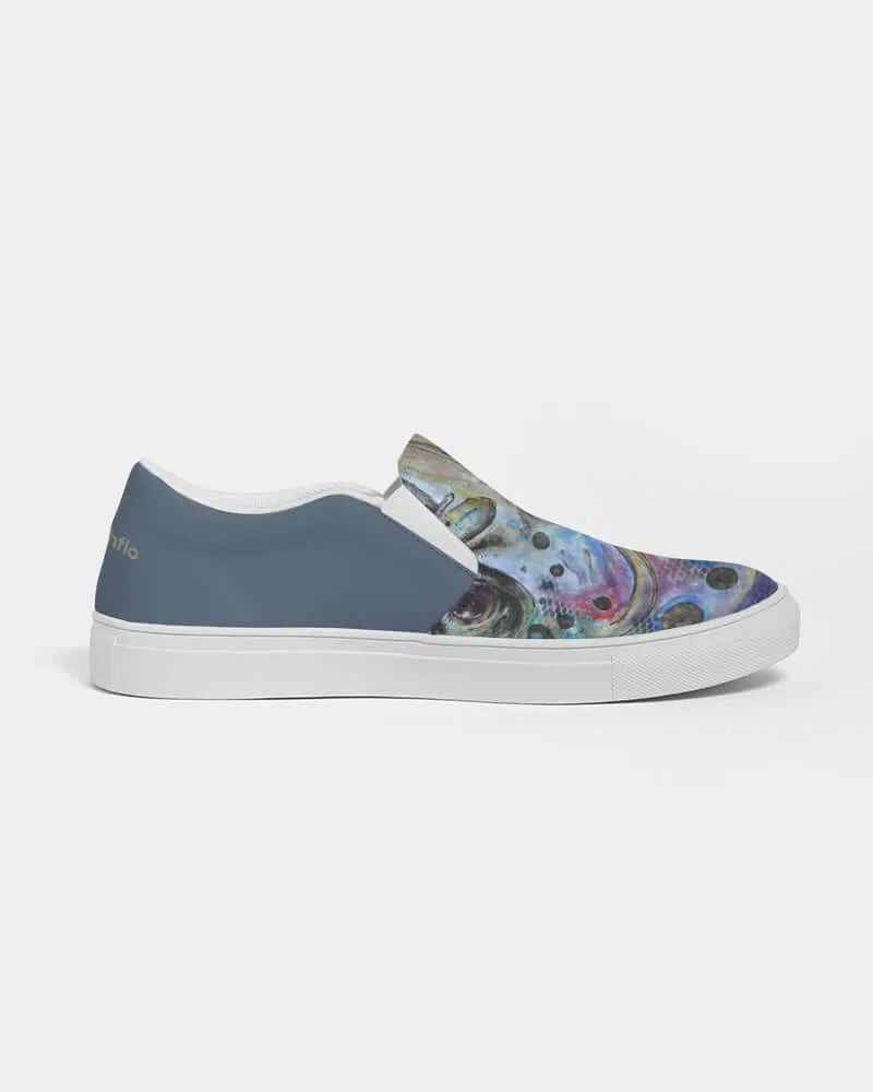 (ARTIST ORIGINAL) Mens Travis Krause Trout Slip-On Canvas Shoe