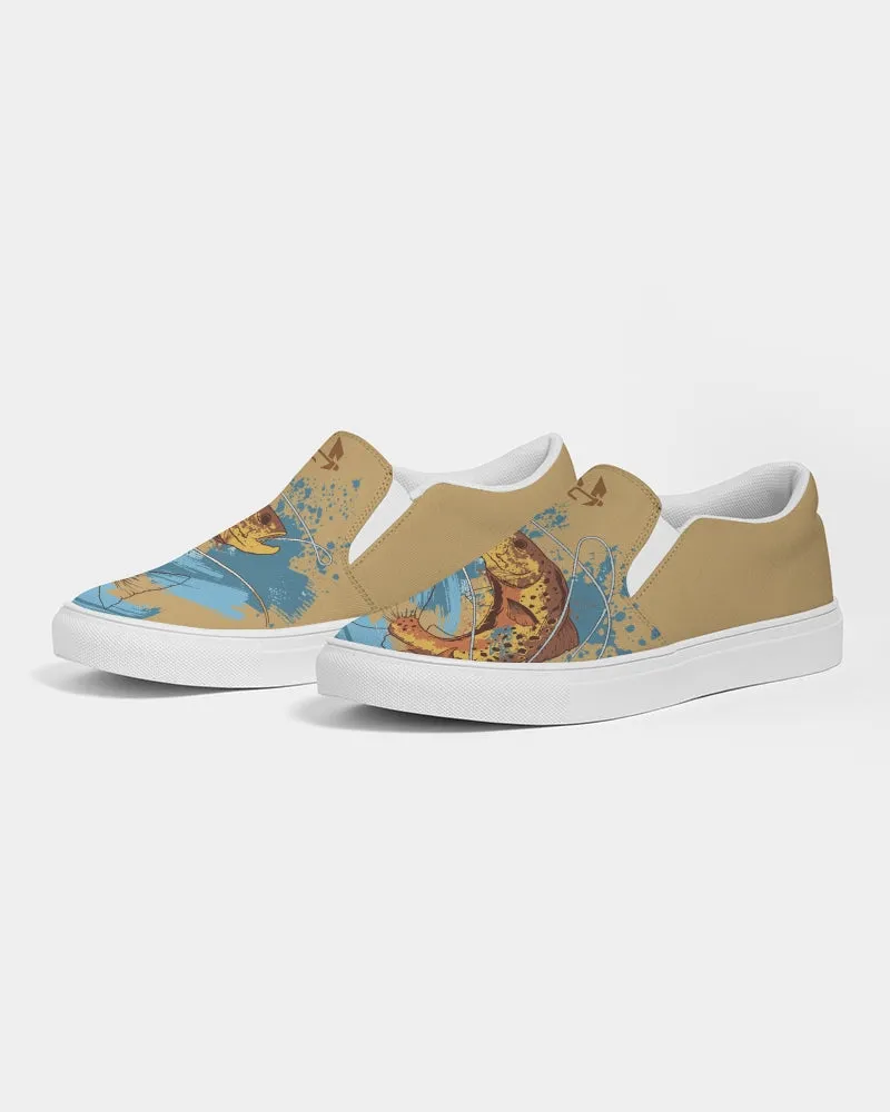 (ARTIST ORIGINAL) Womens Stewart Forrest Brown Trout Slip-On Canvas Shoe (butter)