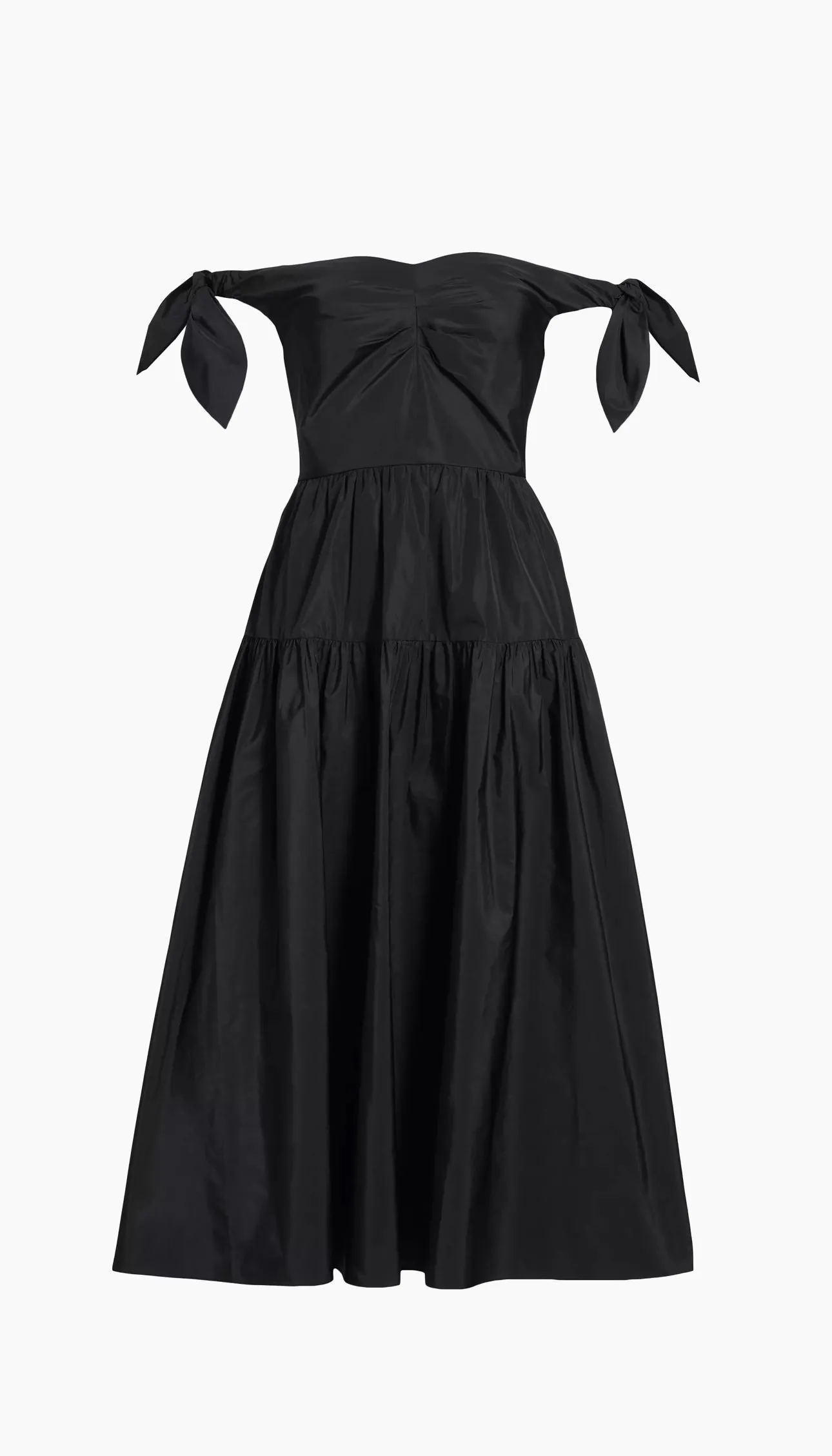 Ashland Midi Dress with Ties in Black