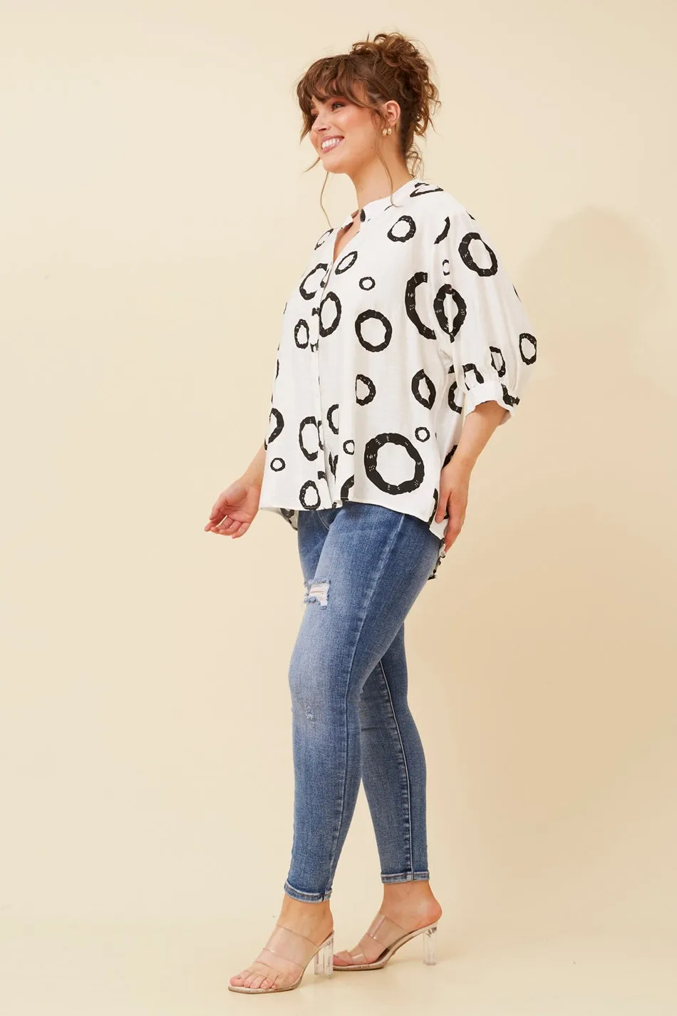 BELINA GEOMETRIC PRINT SHIRT