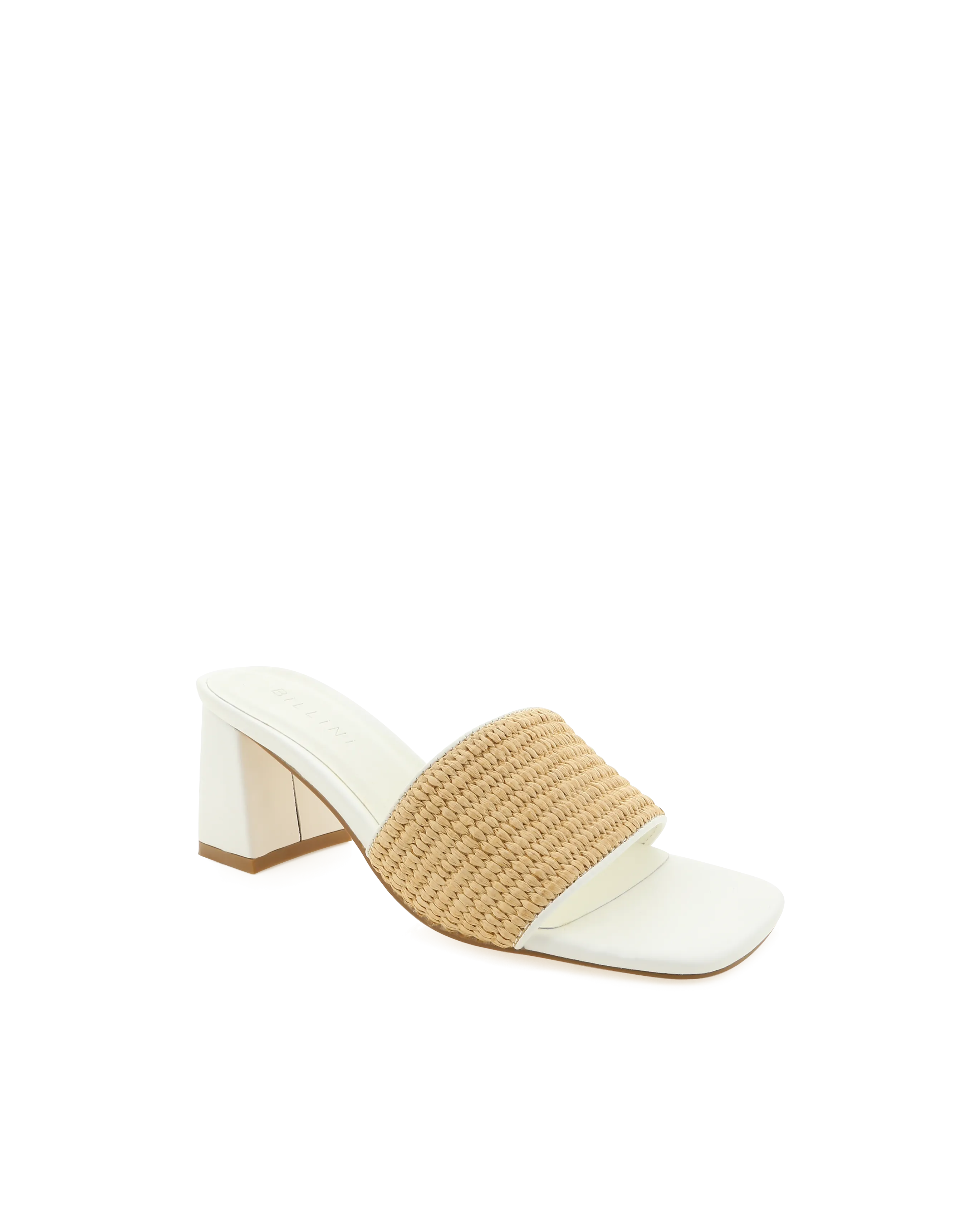 Billini | Yarina White Raffia Block Heels
