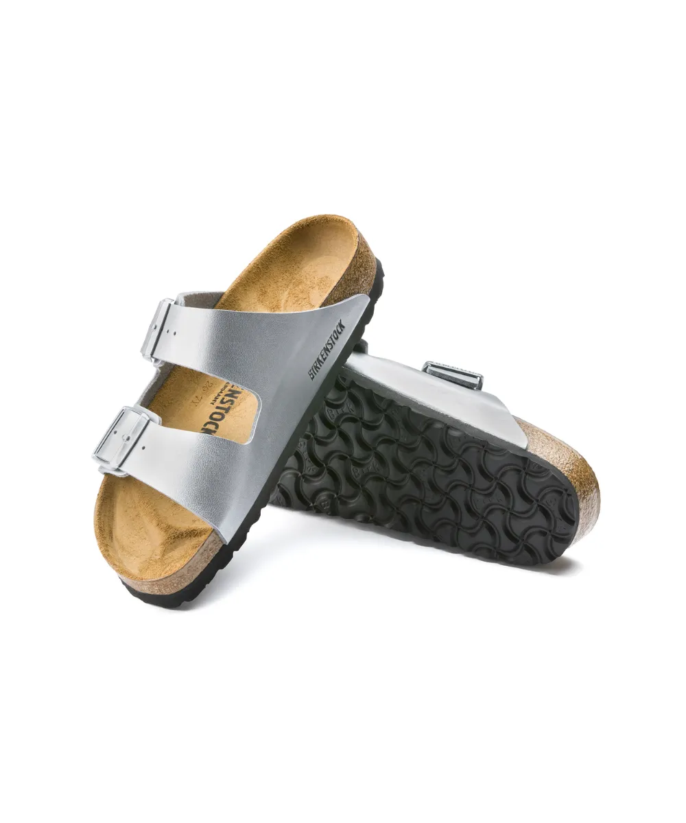 BIRKENSTOCK ARIZONA NARROW FIT IN SILVER