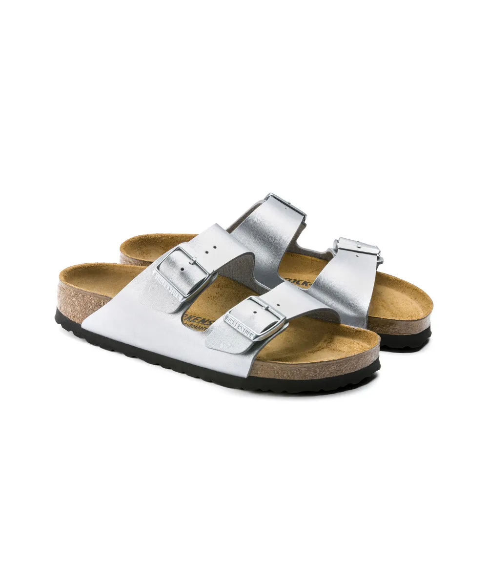 BIRKENSTOCK ARIZONA NARROW FIT IN SILVER