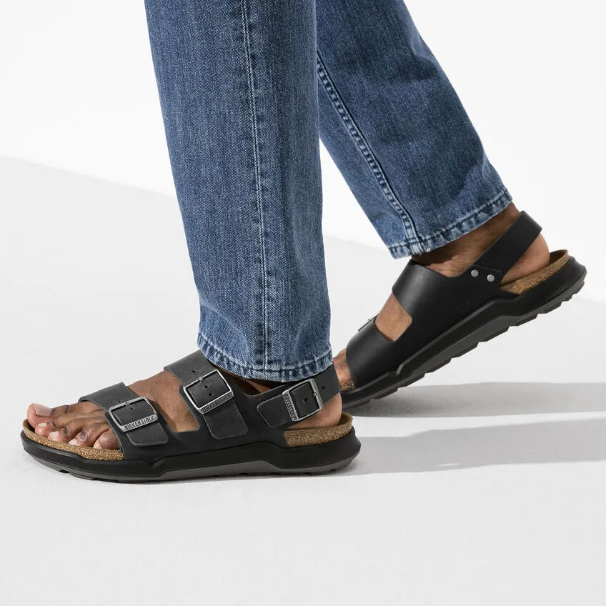 BIRKENSTOCK Milano Cross Town Black Waxy Leather