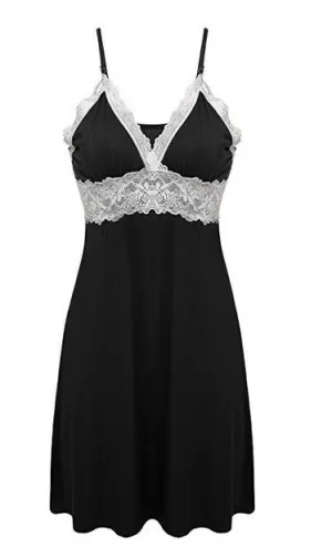 Black camisole dress pajama camisole dress sexy short skirt black doll dress lace underskirt dress