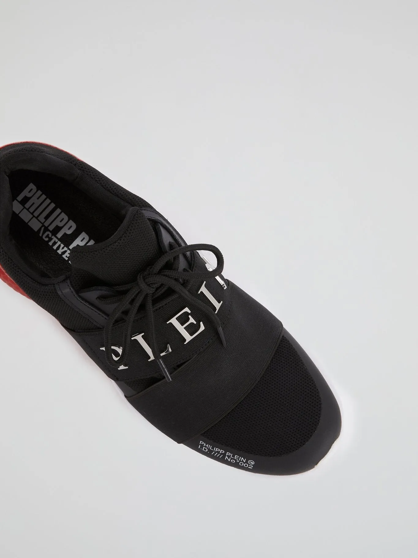 Black Elastic Front Strap Mesh Sneakers