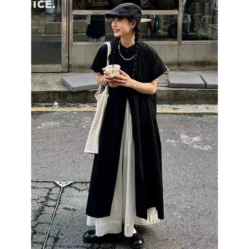 Black Oversized Kimono Shirt Dress – Gothic Casual Summer Style From Kawaii Stop