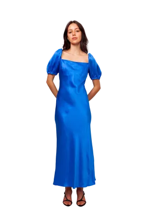 Bobbi Silk Midi Dress Colbolt