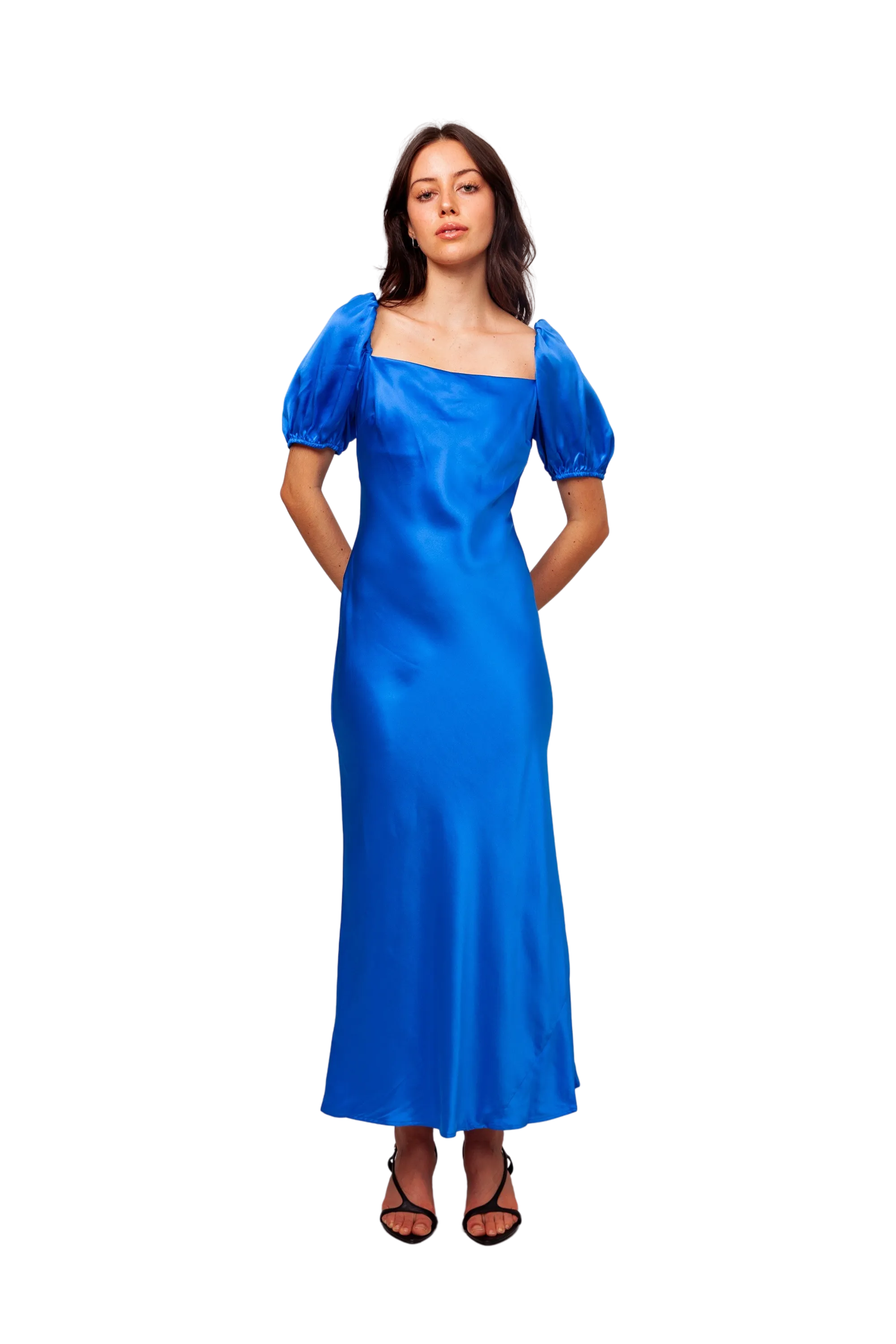 Bobbi Silk Midi Dress Colbolt