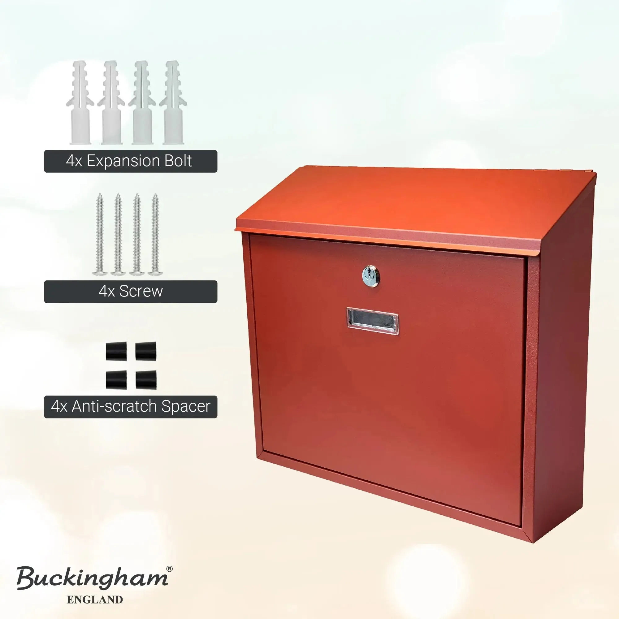 Buckingham Wall Mounted Large Steel Lockable Mailbox Post Letter Box Water Resistant mailbox