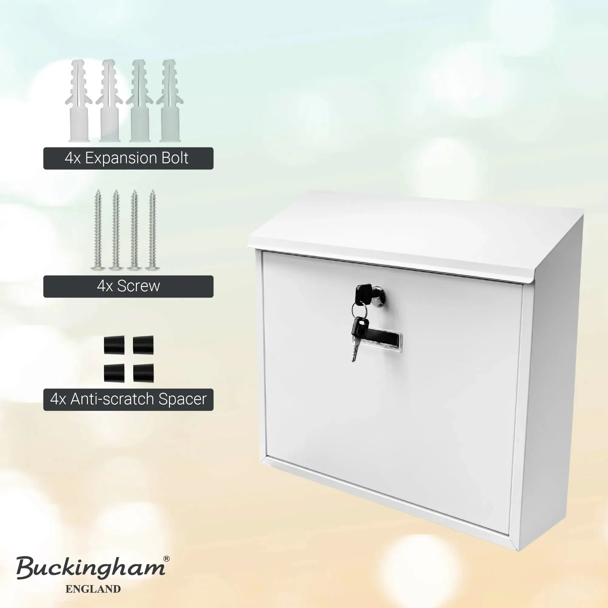 Buckingham Wall Mounted Large Steel Lockable Mailbox Post Letter Box Water Resistant mailbox