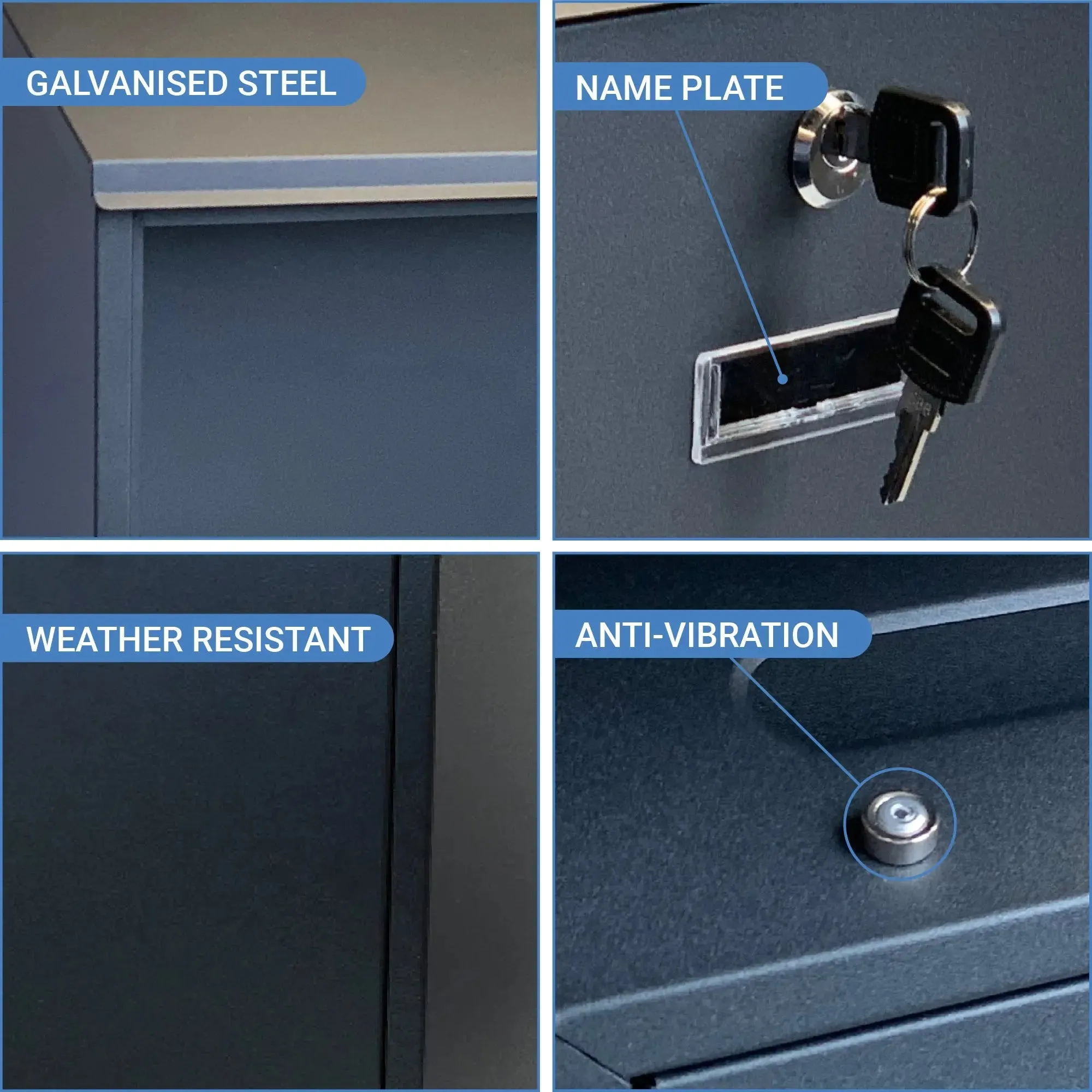 Buckingham Wall Mounted Large Steel Lockable Mailbox Post Letter Box Water Resistant mailbox