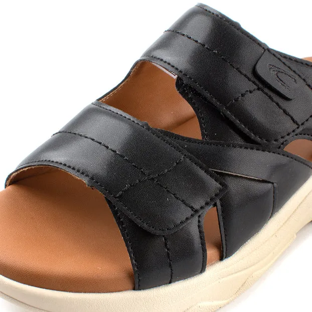 camel active Women Iris Comfort Slip-On Sandals -782404-DZ01SV-1-BLACK