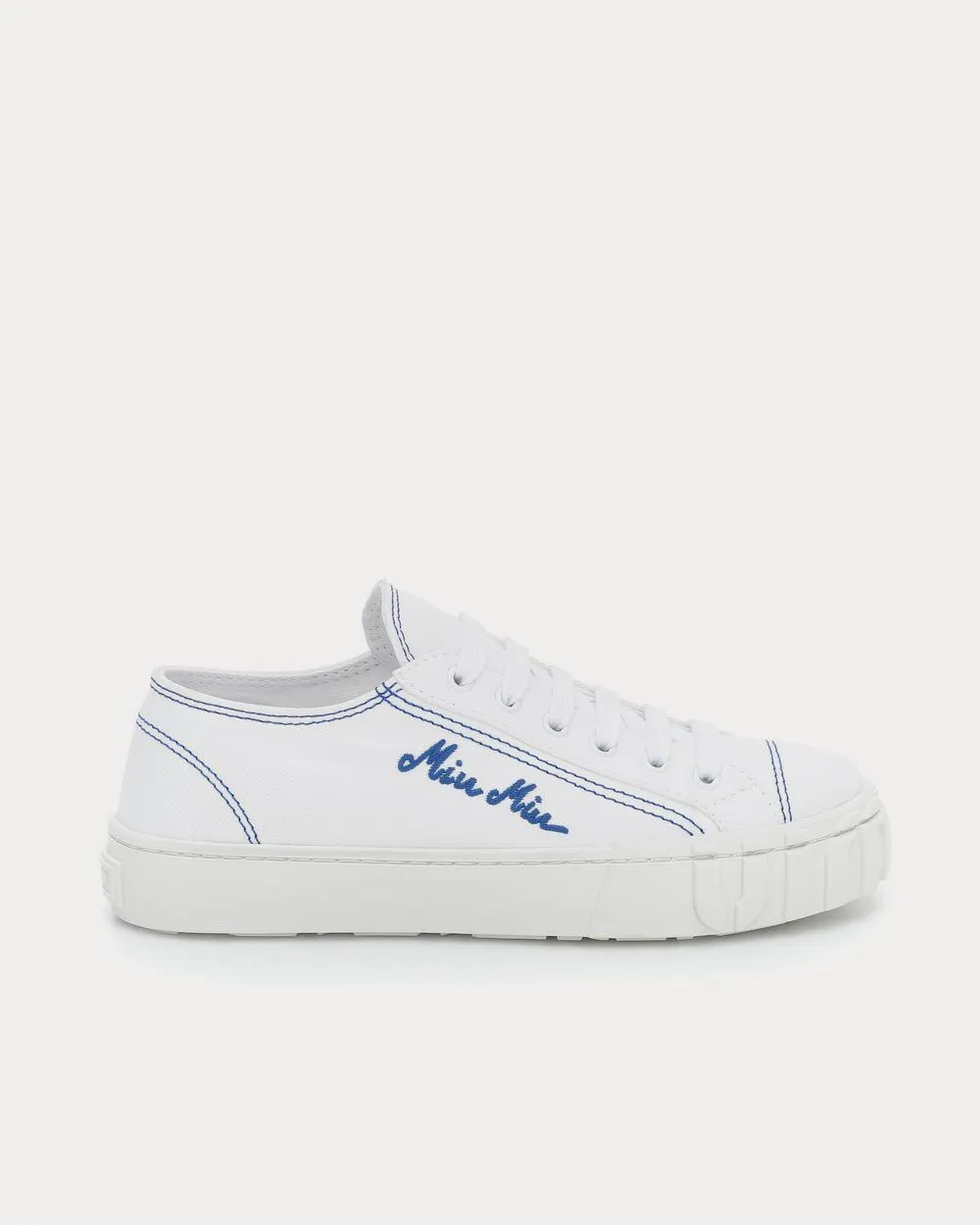Canvas Bianco Bluette Low Top Sneakers