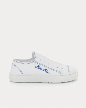 Canvas Bianco Bluette Low Top Sneakers
