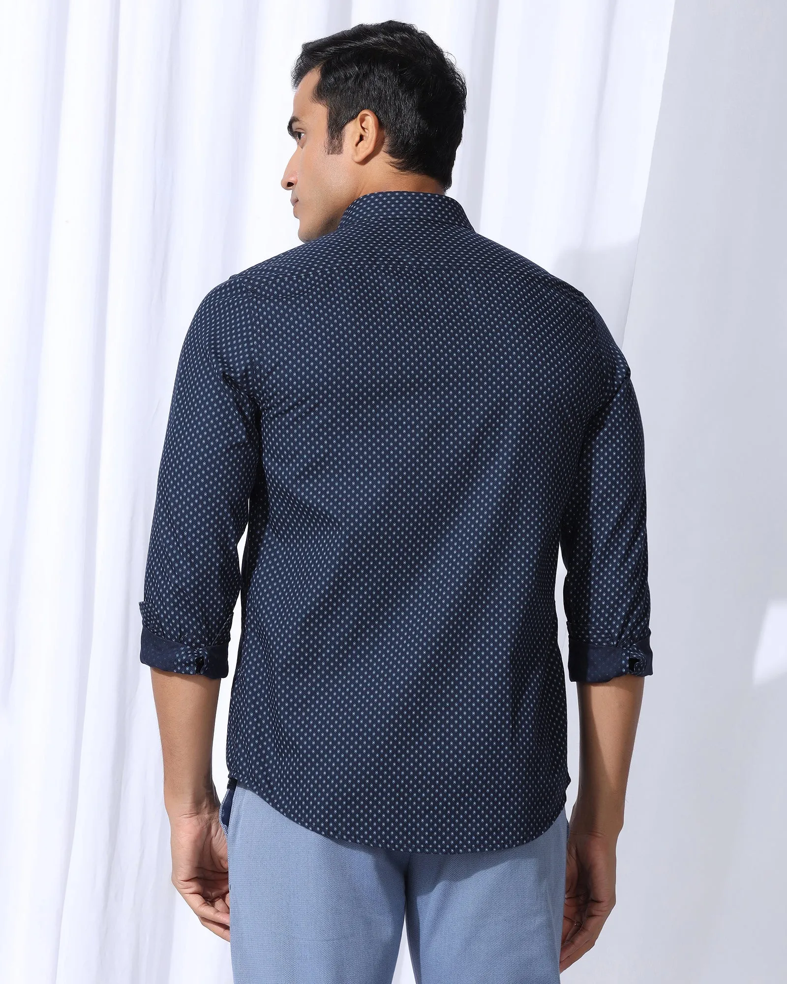 Casual Navy Printed Shirt - Renan