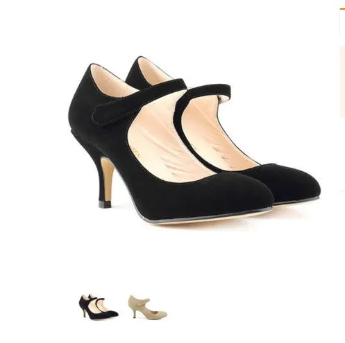 Classic Suede Candy Color Low-Cut Heels Shoes