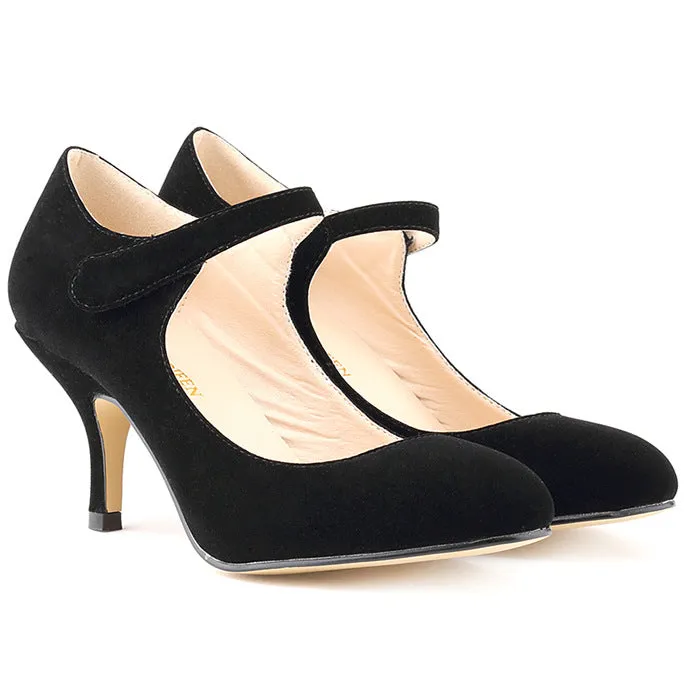 Classic Suede Candy Color Low-Cut Heels Shoes