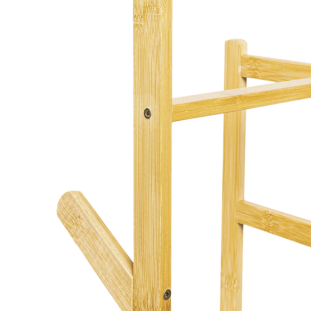 Clothes Coat Rack Wooden Tree Garment Stand Shelf Hanger with Hooks
