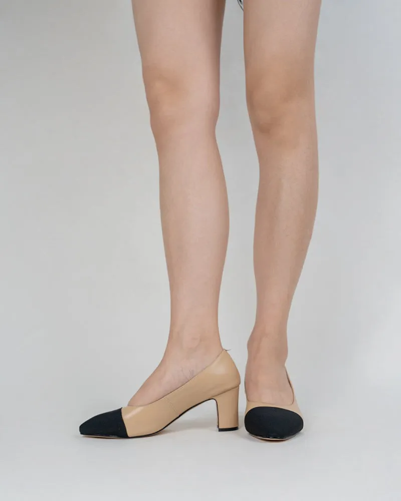 Colorblock Patchwork Flat & Mid Heel Shallow Mouth Loafers