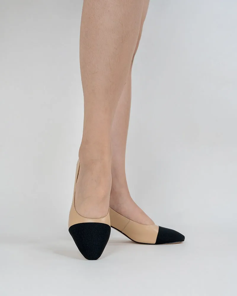 Colorblock Patchwork Flat & Mid Heel Shallow Mouth Loafers