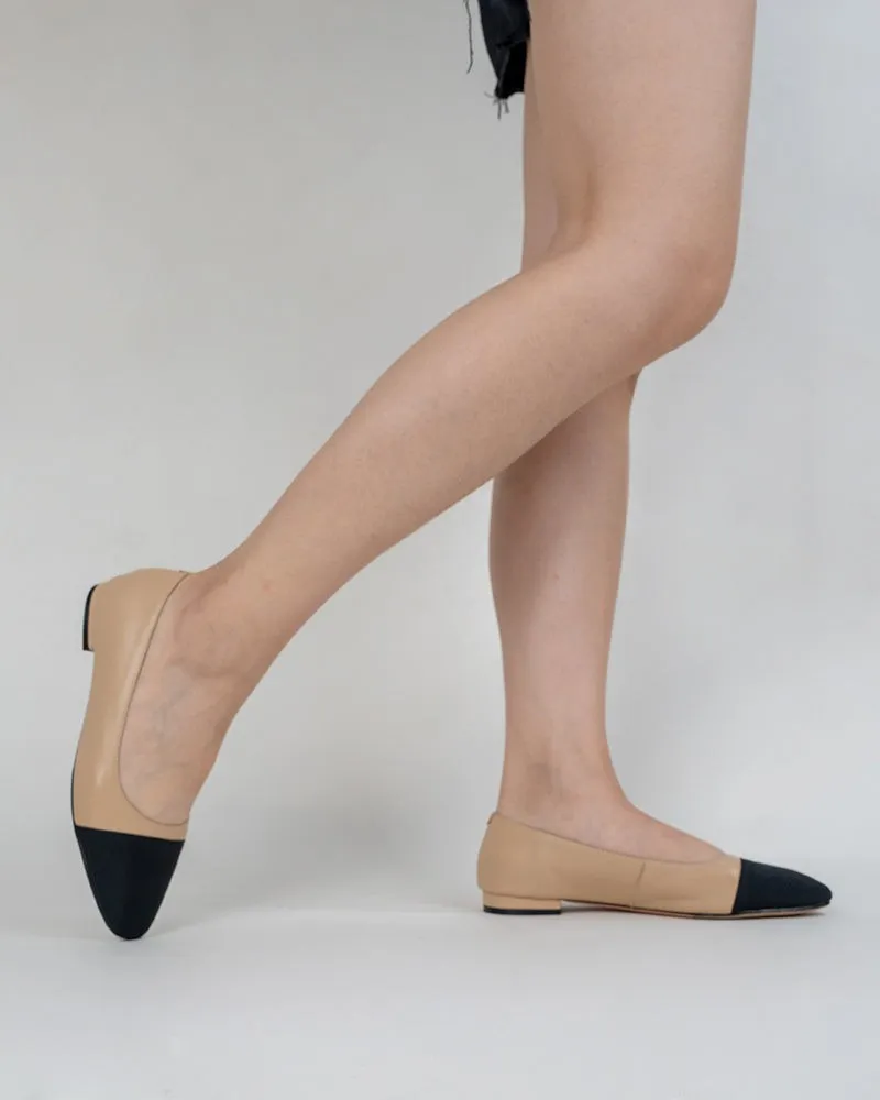 Colorblock Patchwork Flat & Mid Heel Shallow Mouth Loafers