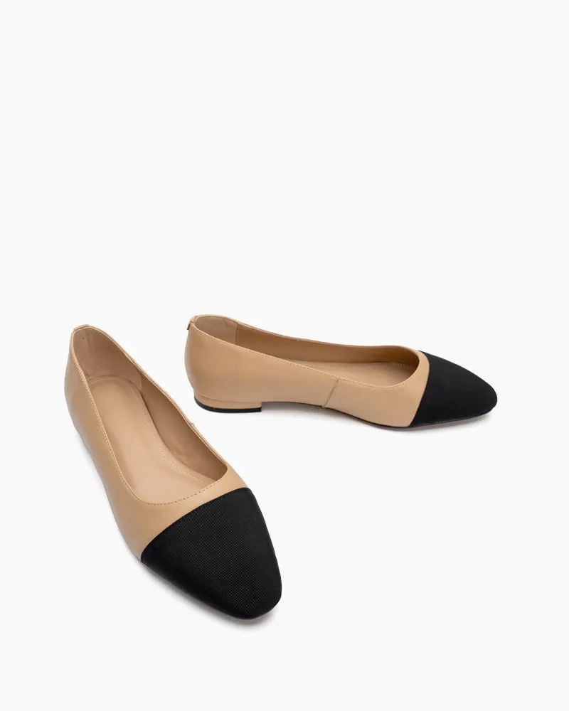 Colorblock Patchwork Flat & Mid Heel Shallow Mouth Loafers