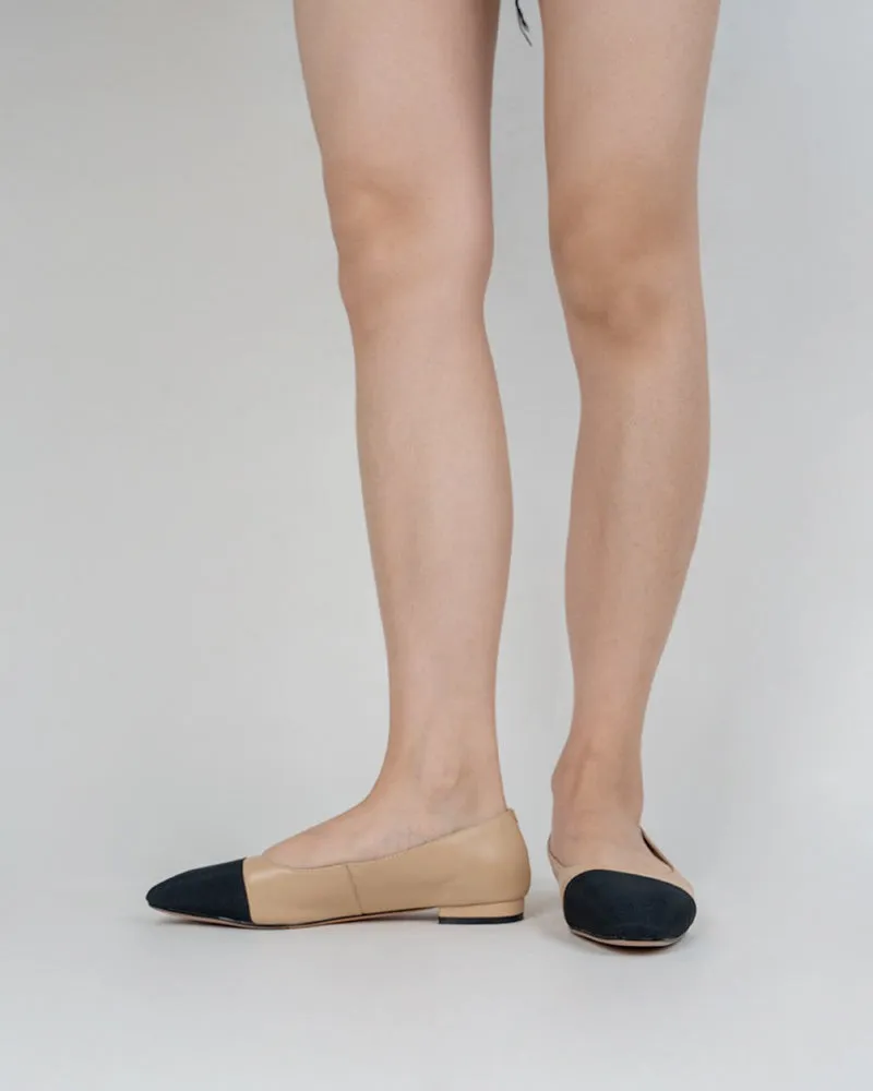 Colorblock Patchwork Flat & Mid Heel Shallow Mouth Loafers
