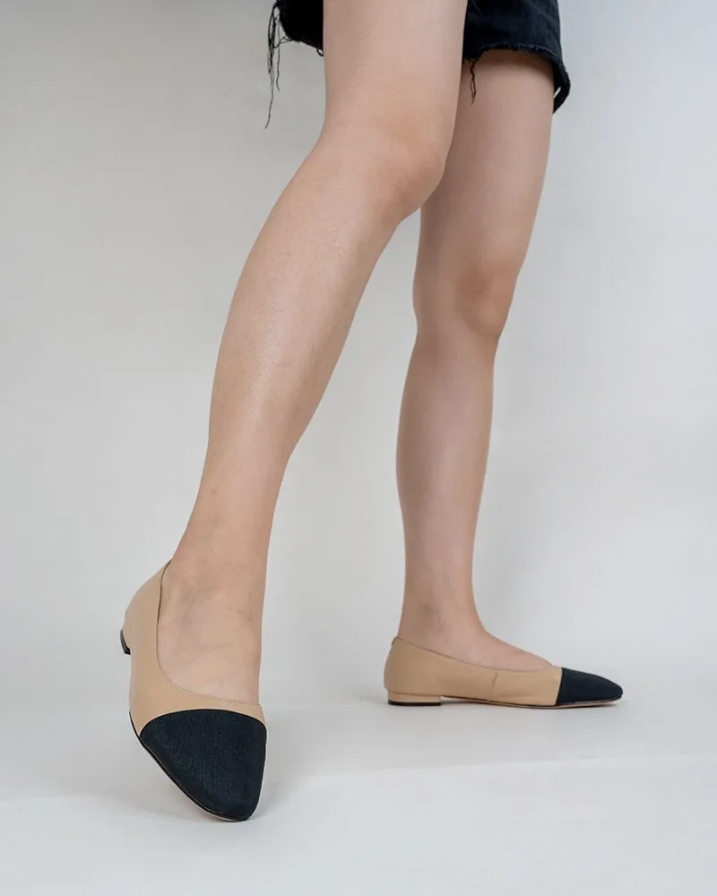 Colorblock Patchwork Flat & Mid Heel Shallow Mouth Loafers