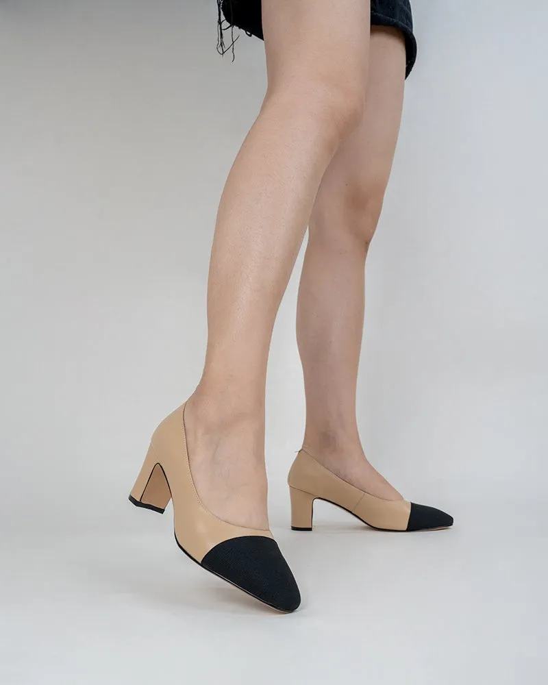 Colorblock Patchwork Flat & Mid Heel Shallow Mouth Loafers