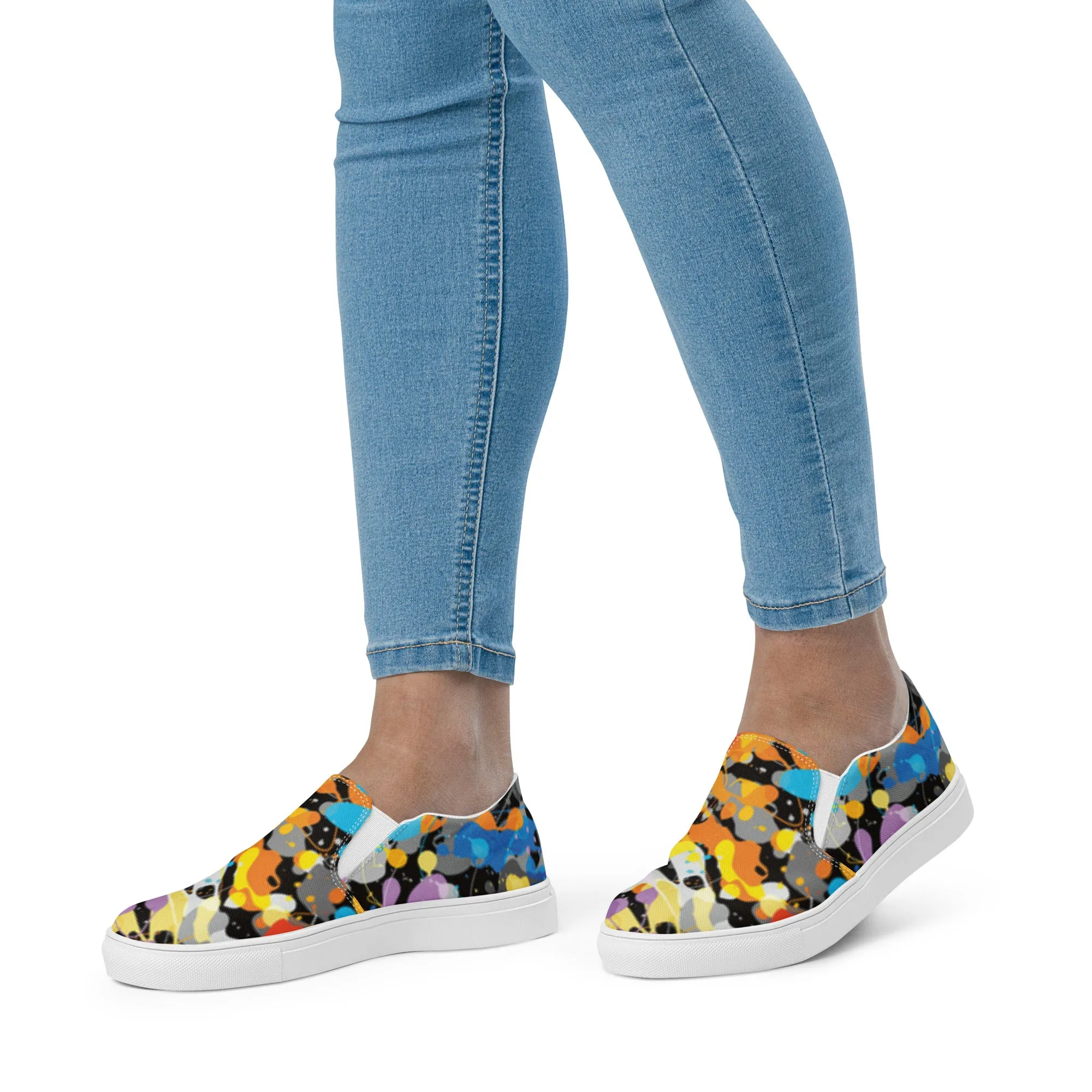 Colorful lava print Women's slip-on shoes
