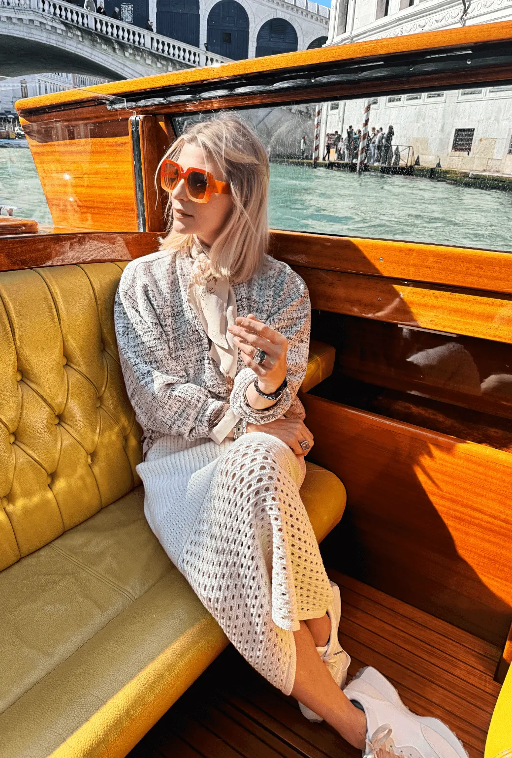 Crocheted Knit Skirt - Ivory