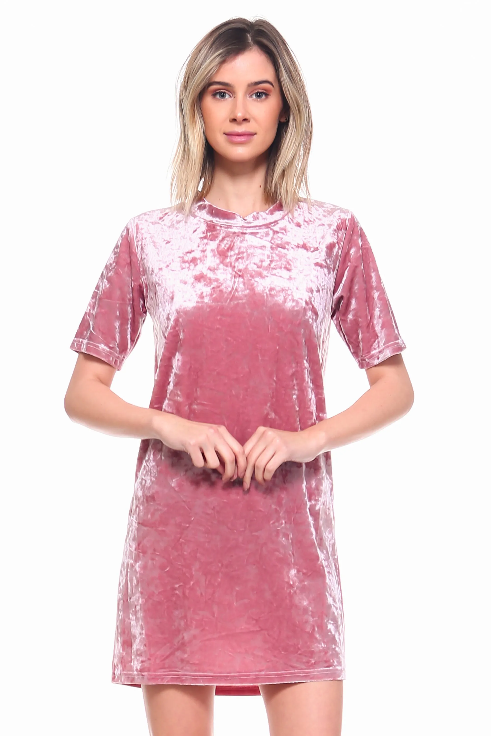 Crushed Velvet T-Shirt Dress