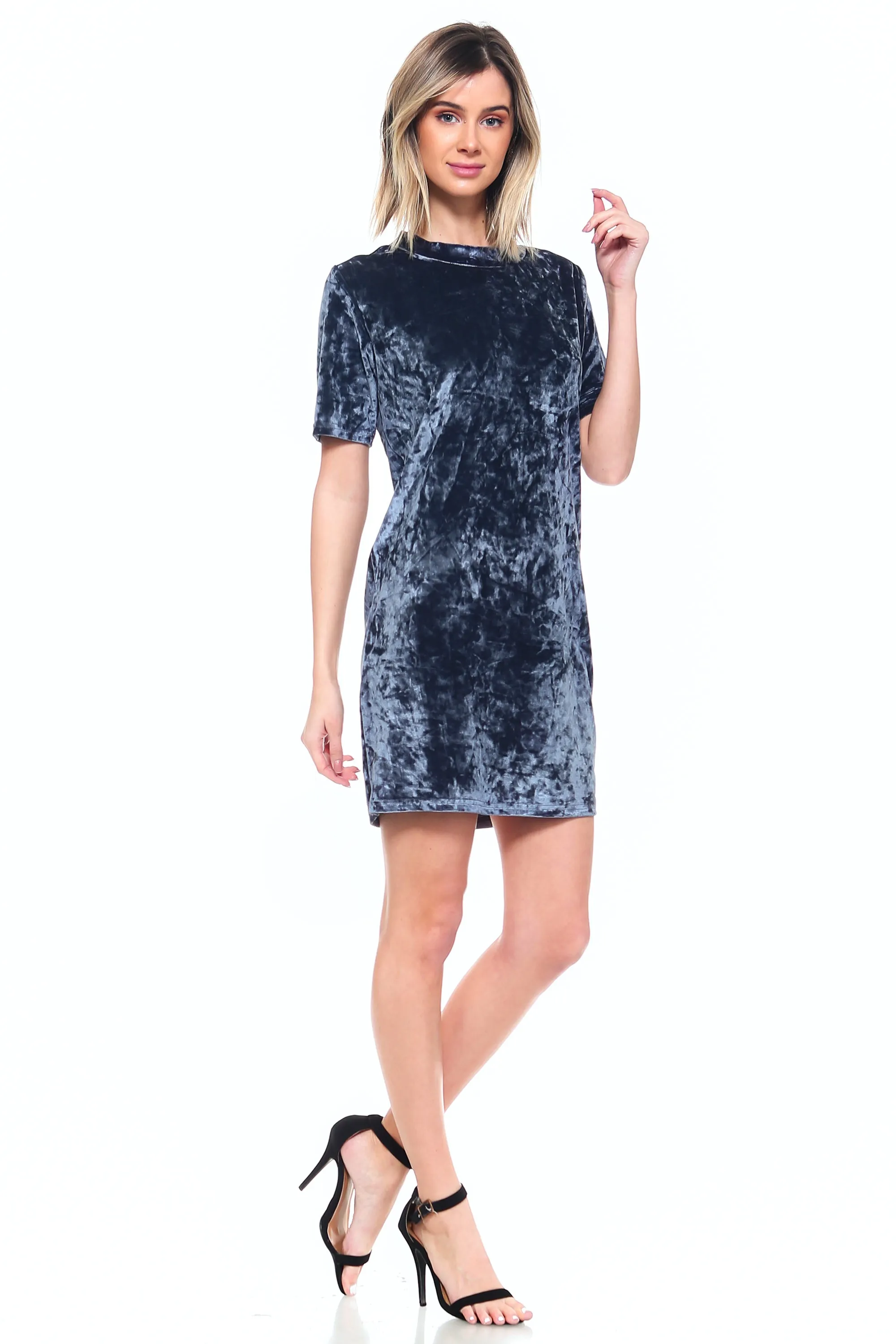 Crushed Velvet T-Shirt Dress
