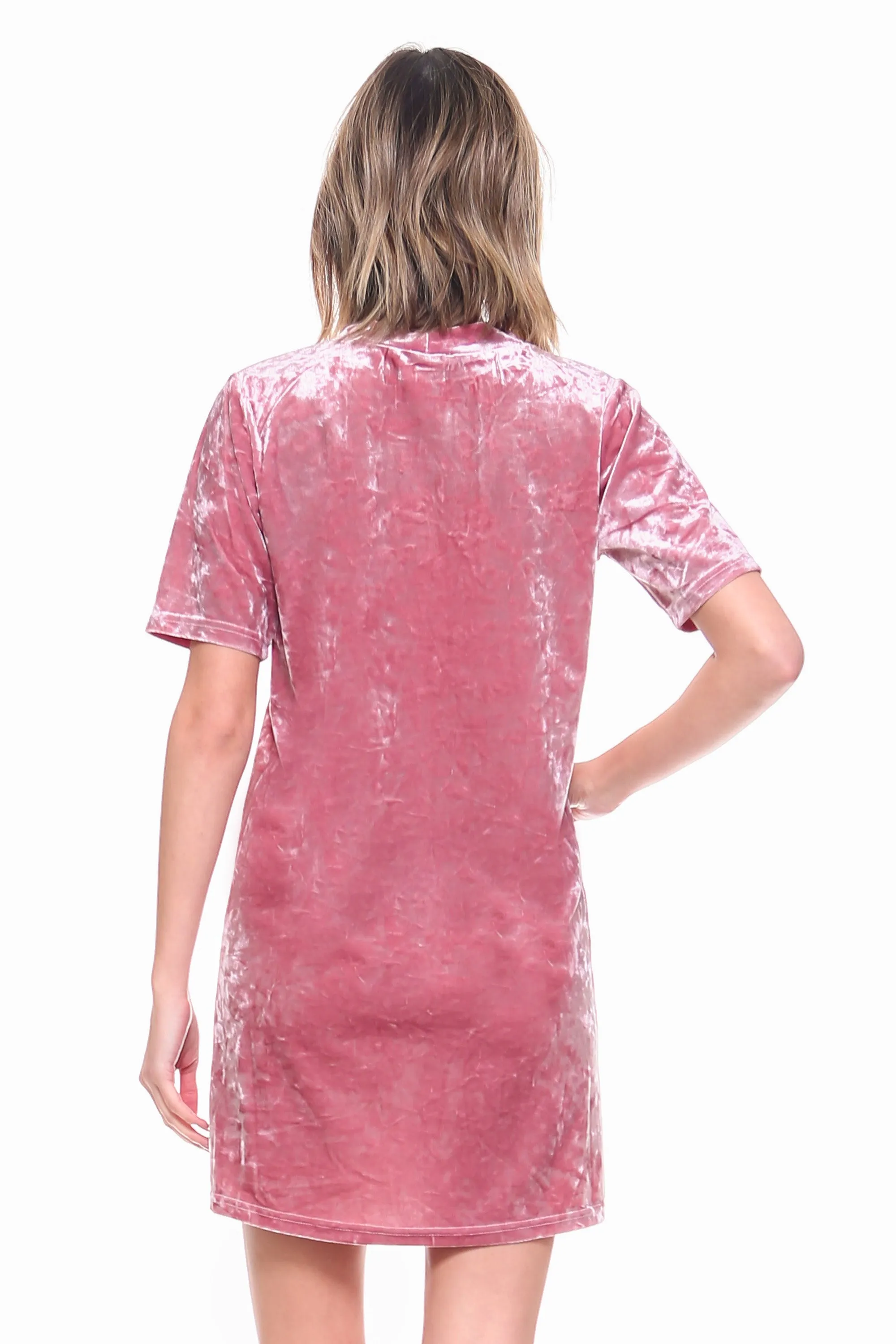 Crushed Velvet T-Shirt Dress