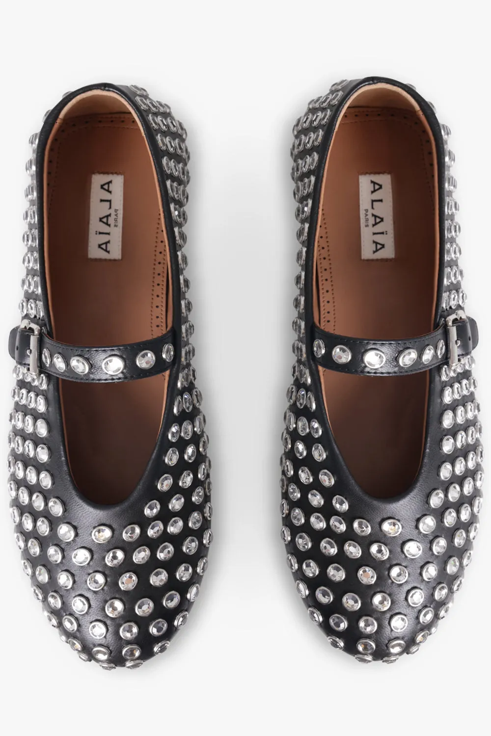 Crystal Embellished Ballet Flat | Black