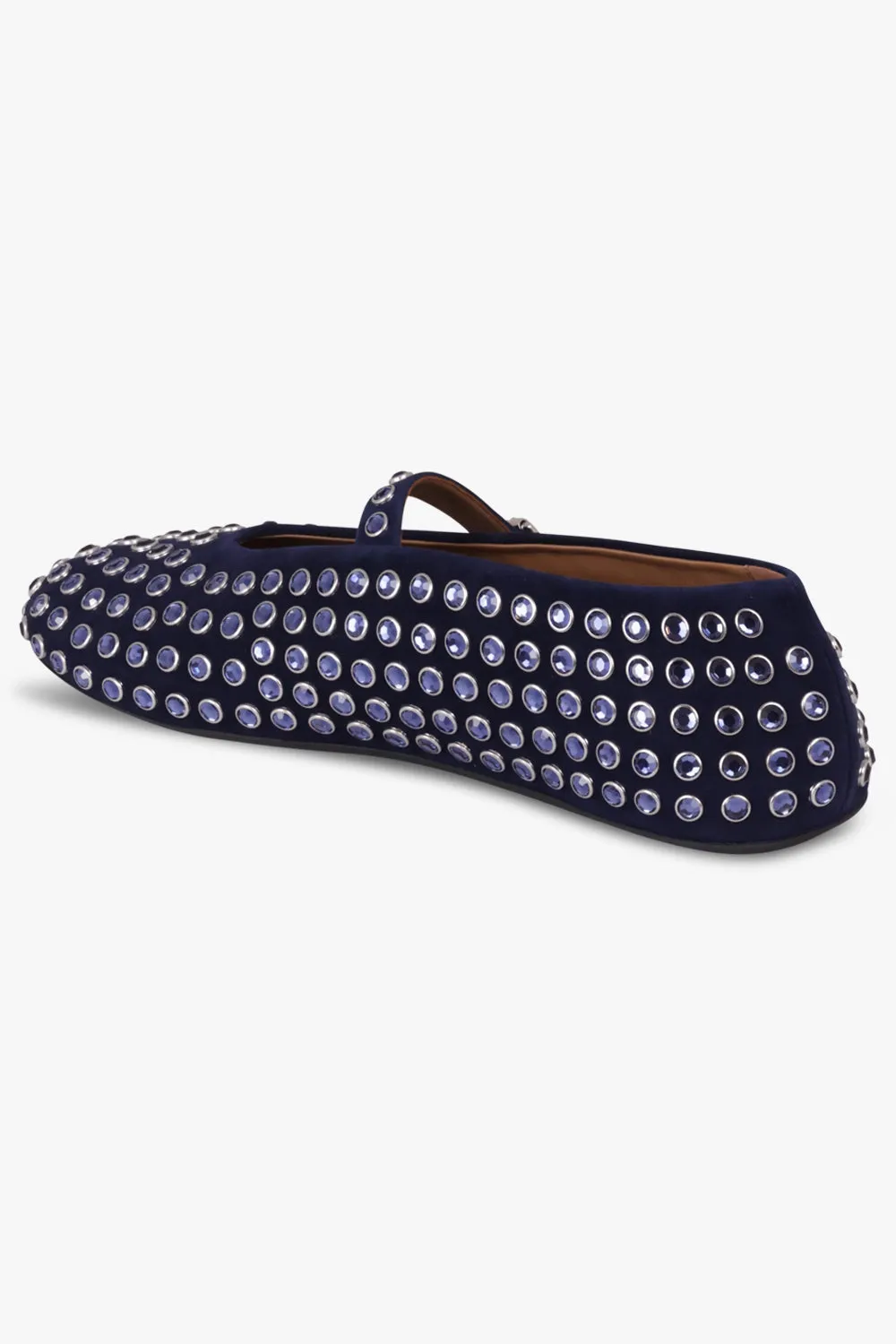 Crystal Embellished Ballet Flat | Slate Blue