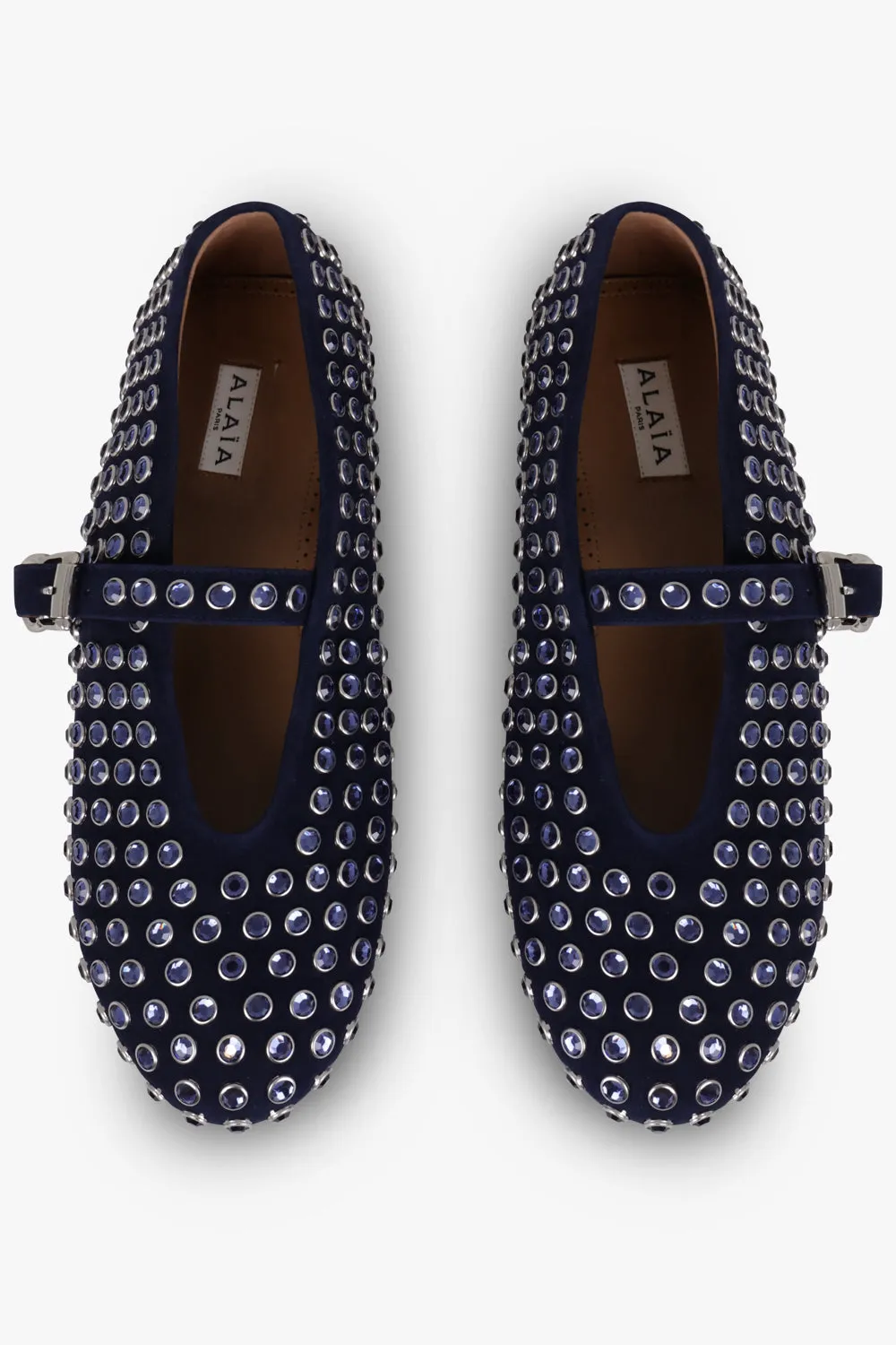 Crystal Embellished Ballet Flat | Slate Blue