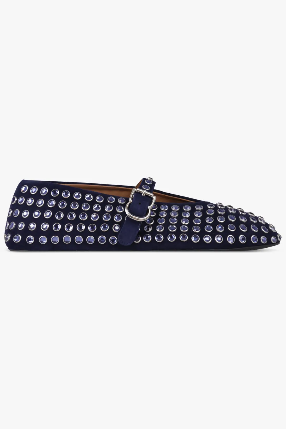 Crystal Embellished Ballet Flat | Slate Blue