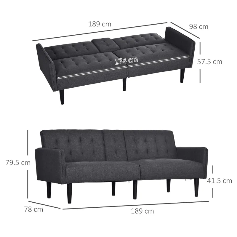 Dark Grey 3 Seater Sofabed