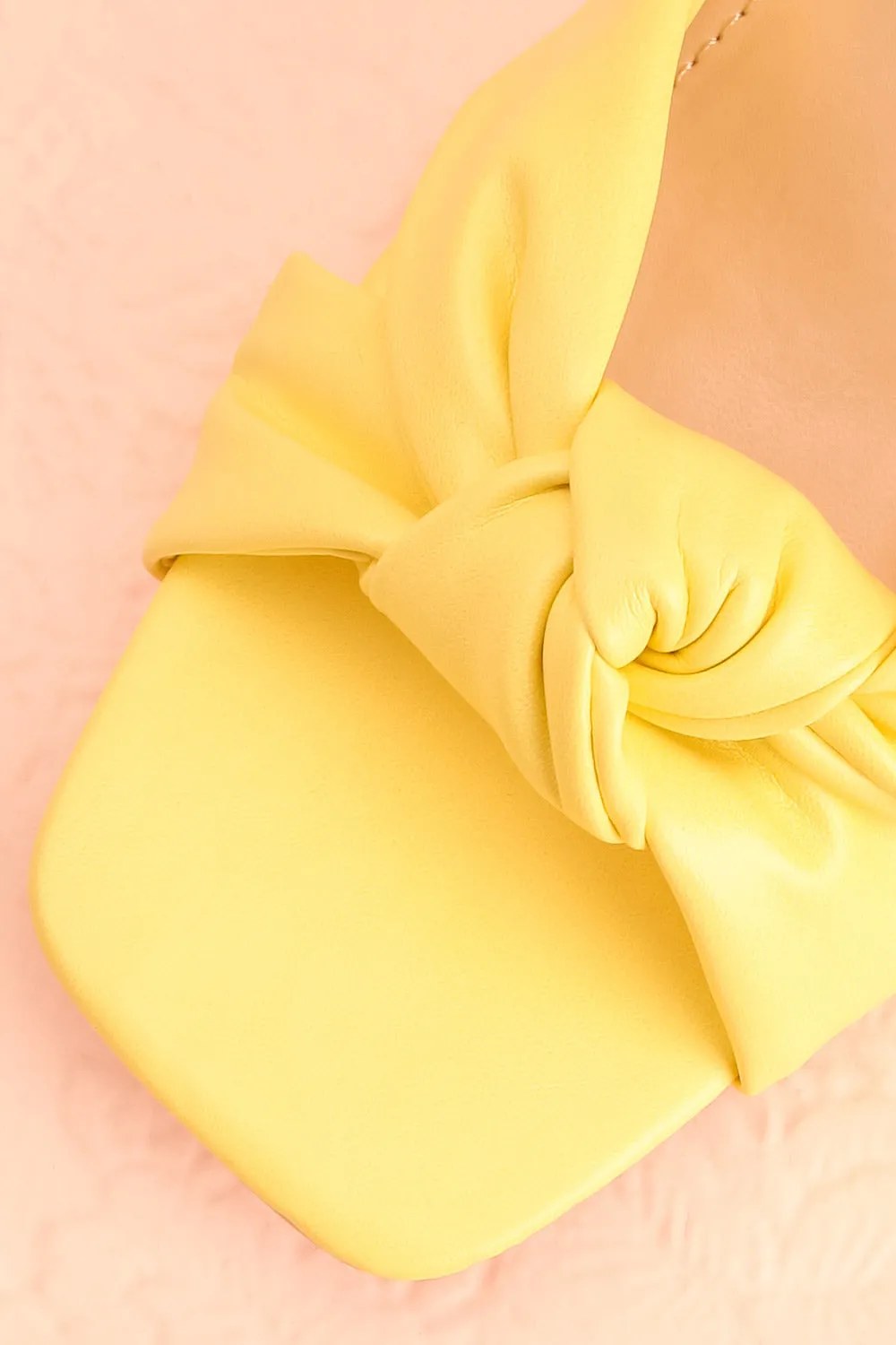 Derella Yellow | Faux Leather Heeled Sandals