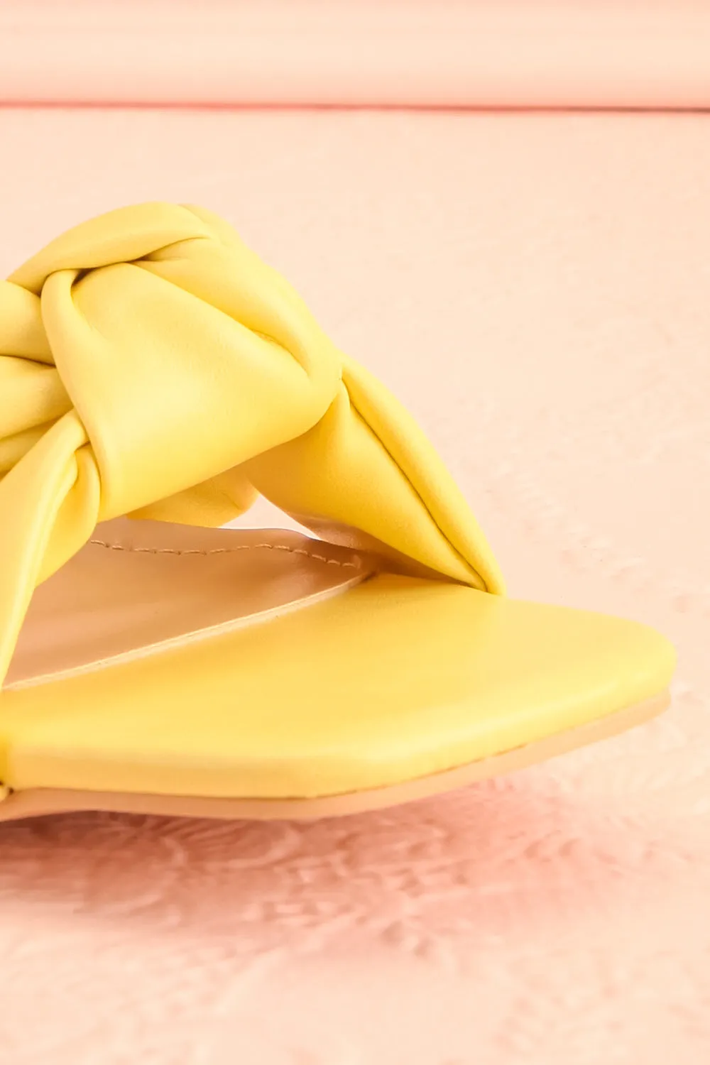 Derella Yellow | Faux Leather Heeled Sandals