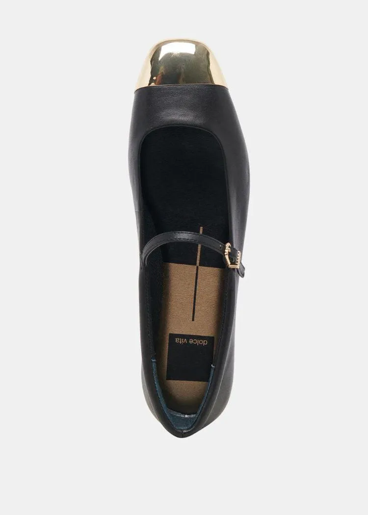 Dolce Vita Reyes Toe Cap- Black Leather ***FINAL SALE***