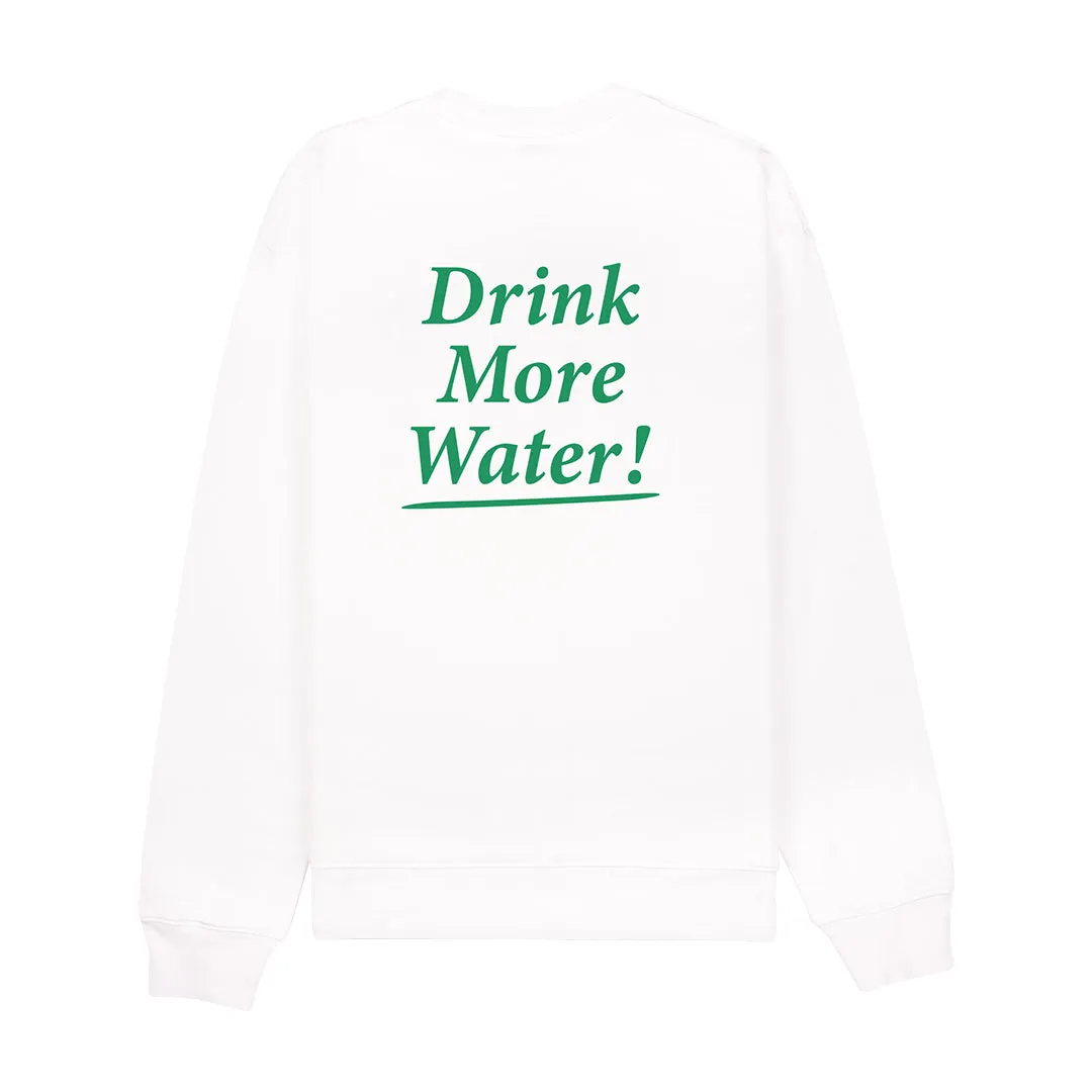 Drink More Water Crewneck White/Verde