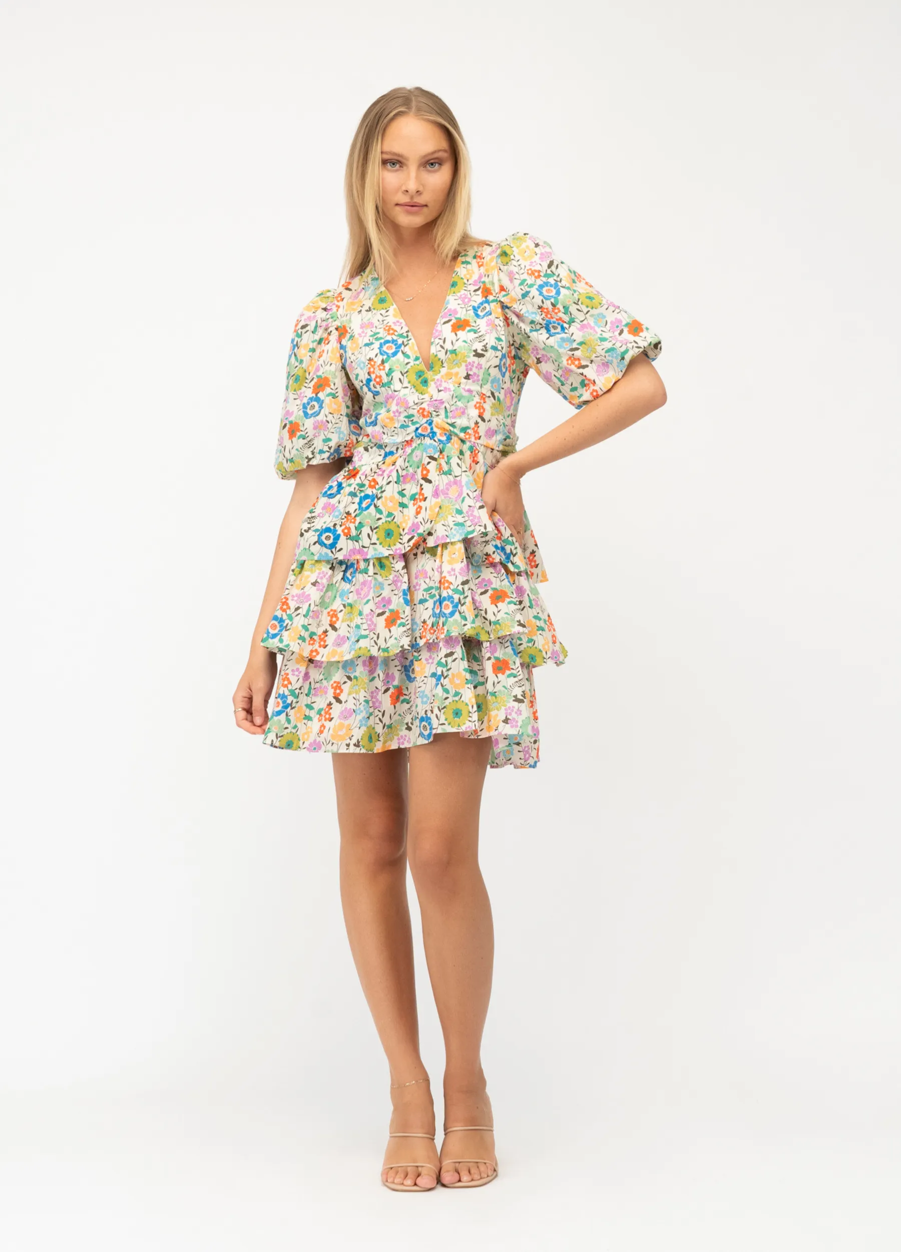 Ebby and I - Mid Sleeve Maya Floral Mini Dress