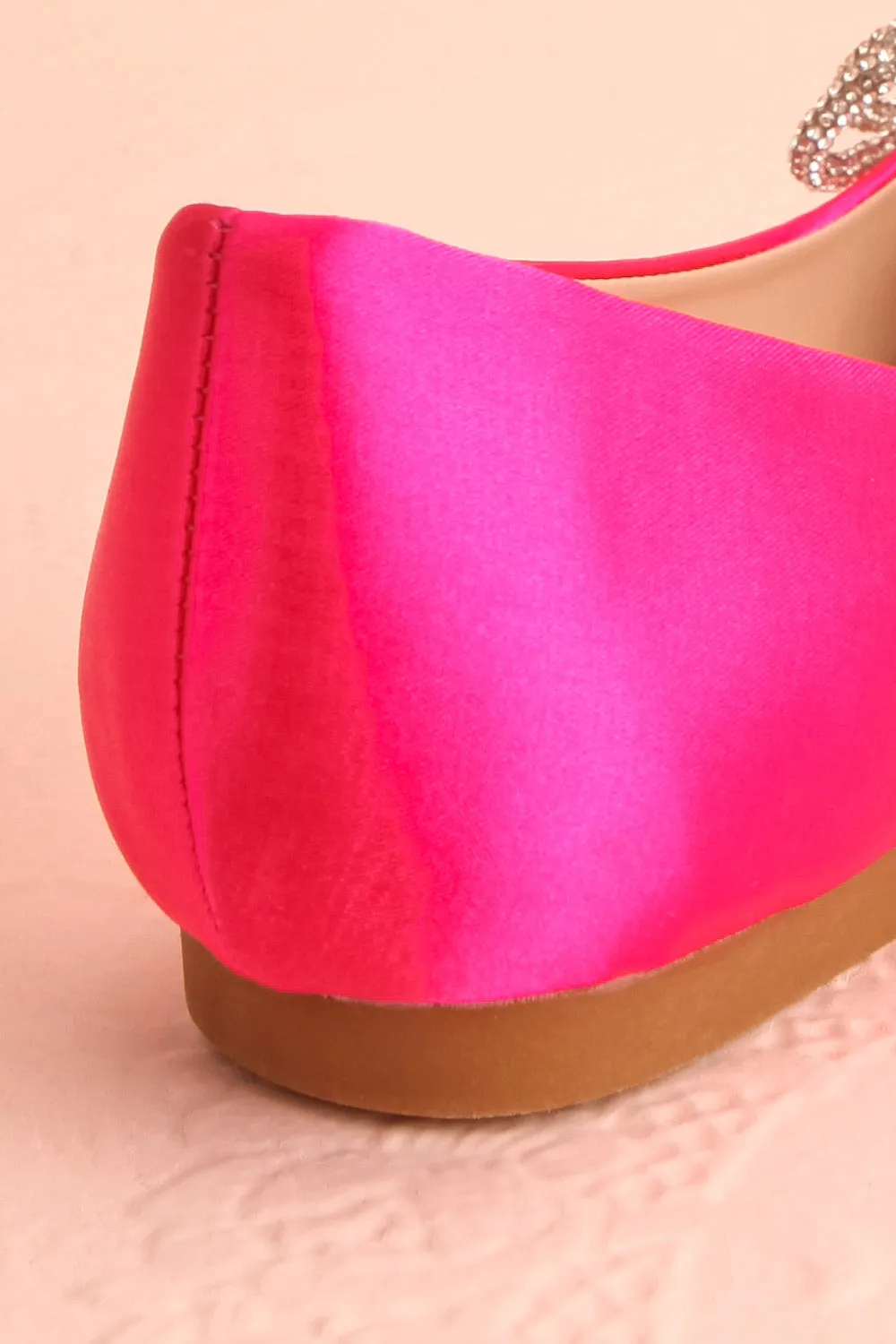 Effet Fuchsia | Satin Ballet Flats w/ Sequin Bow